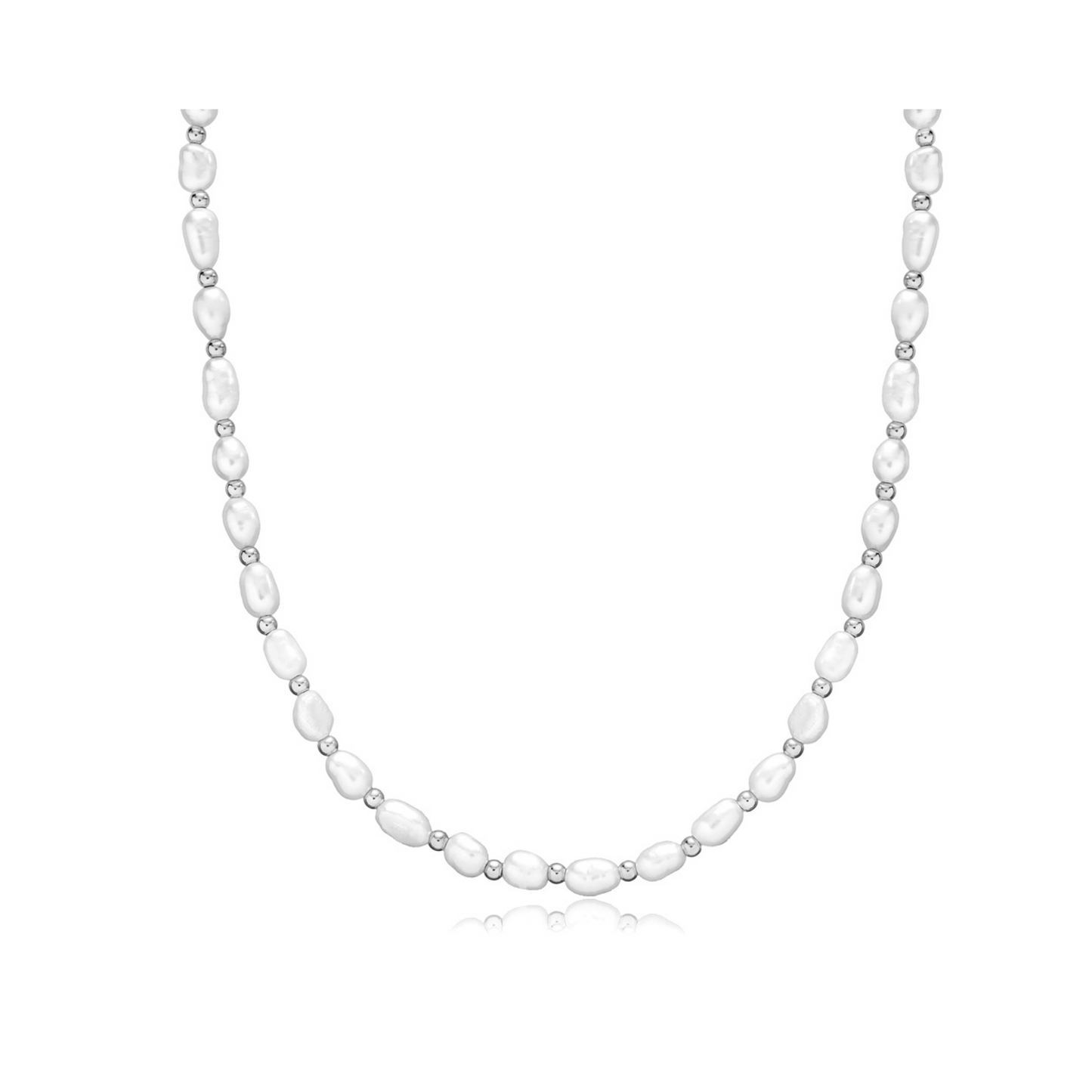 Freshwater Pearl Beaded Necklace – Silver 925