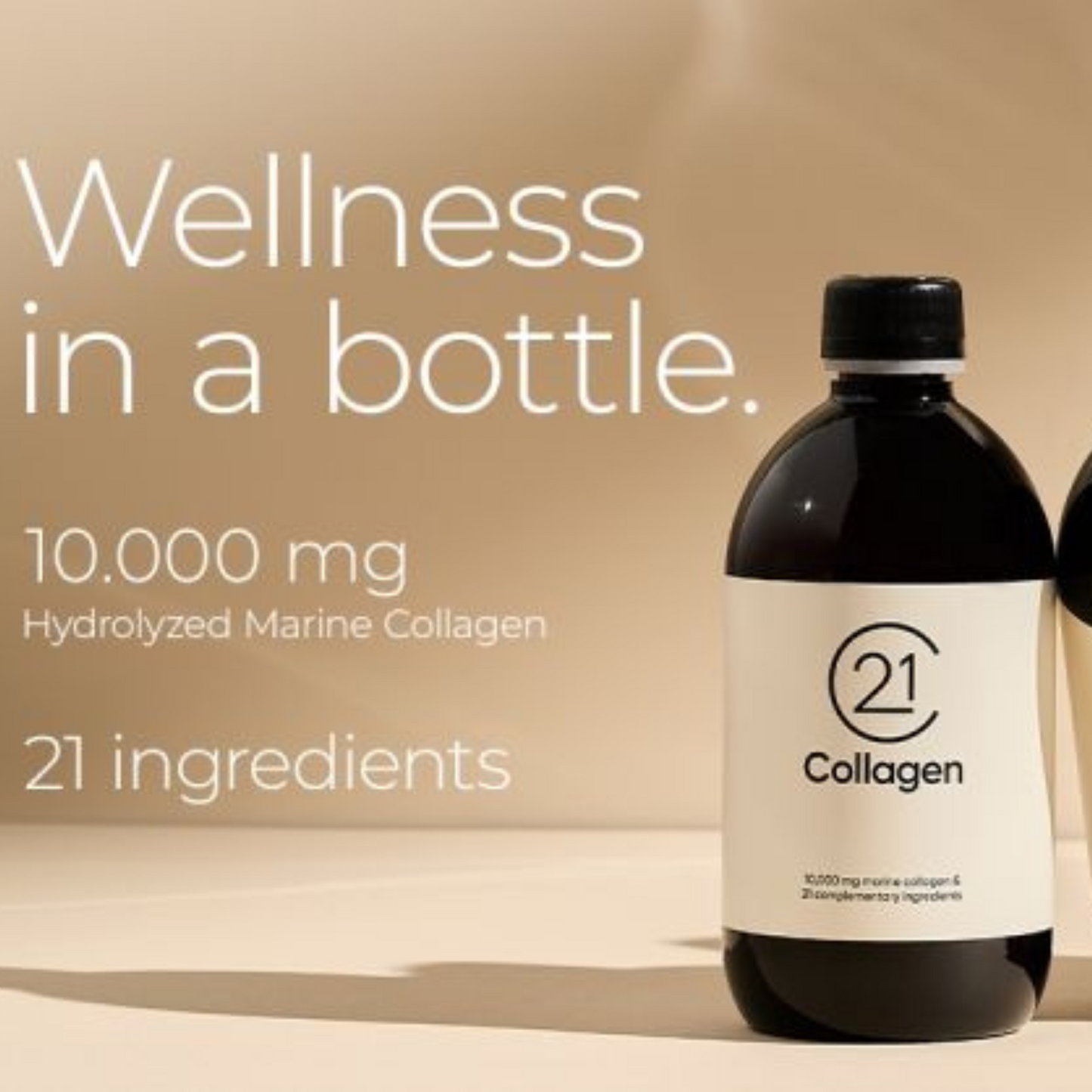 21Collagen Marine Liquid Collagen 10,000mg with 21 Collagen Boosters, Premium Hydrolysed Marine Collagen Supplement