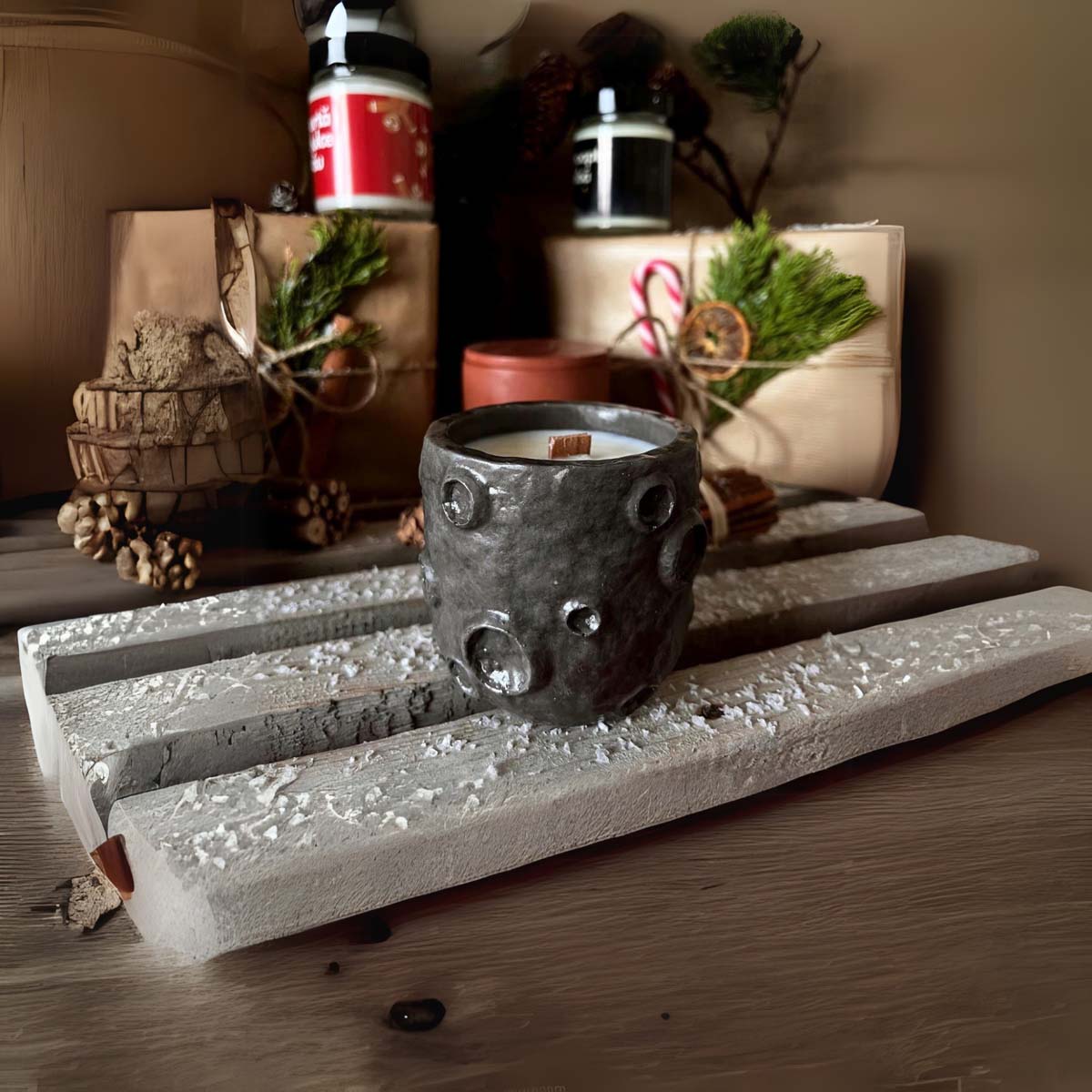 Concrete Candle Palo Santo & Amber