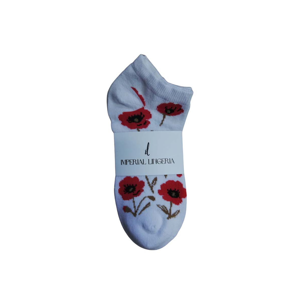 Red Poppy Ankle Socks – 6 Pack