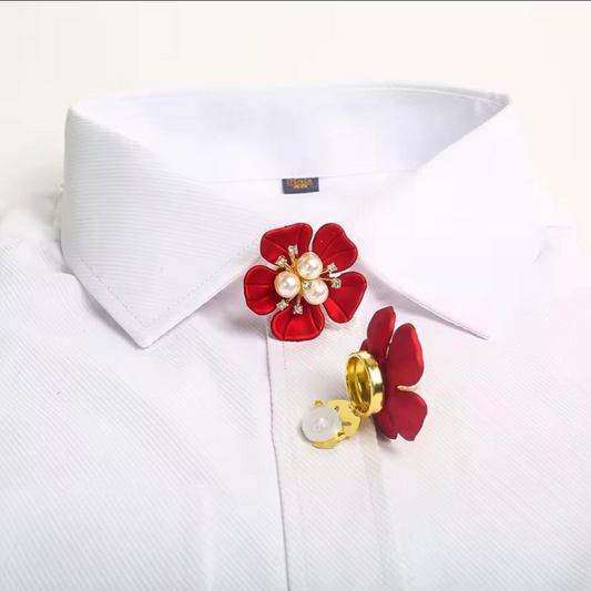 Set of 2 Flower Button Clips