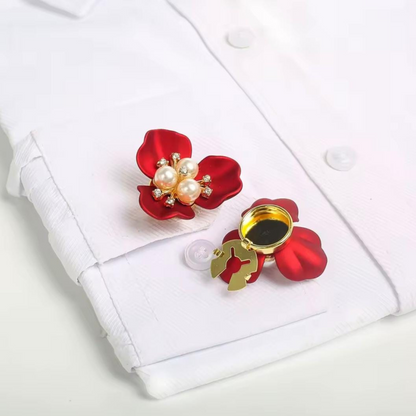 Set of 2 Flower Button Clips