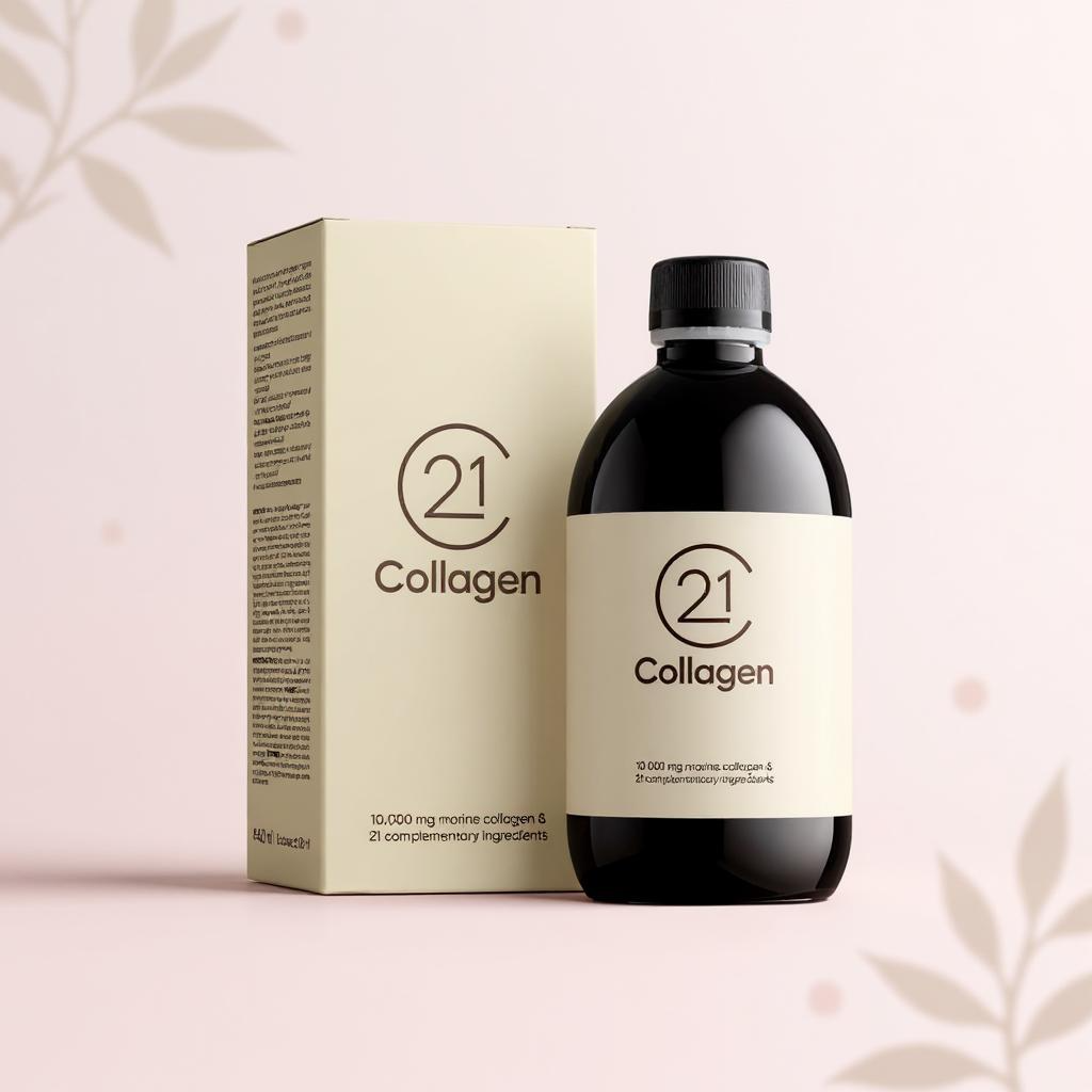 21Collagen Marine Liquid Collagen 10,000mg with 21 Collagen Boosters, Premium Hydrolysed Marine Collagen Supplement