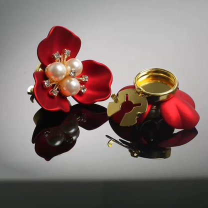 Set of 2 Flower Button Clips