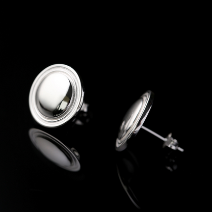 Polished Dome Stud Earrings – Silver 925Round Minimalist Earrings