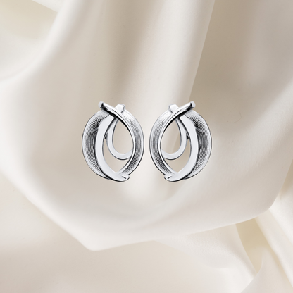 Sculpted Knot Stud Earrings – Silver 925