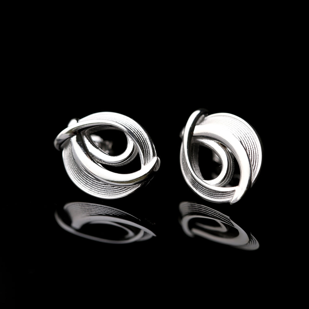 Sculpted Knot Stud Earrings – Silver 925
