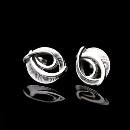 Sculpted Knot Stud Earrings – Silver 925