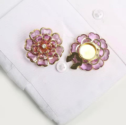 Set of 2 Flower Button Clips