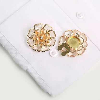 Set of 2 Flower Button Clips