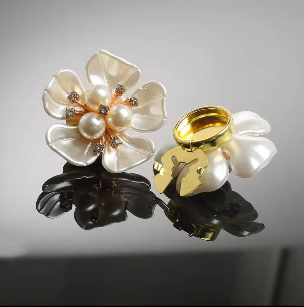 Set of 2 Flower Button Clips